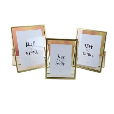 China Home Decoration 6x8inch Geometric Metal Picture Frame Iron Photo Frame for sale