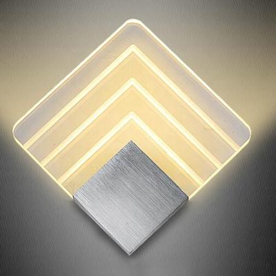 China Hotel Lighting Works 140*140*42mm Indoor Modern Minimalist Acrylic Led Wall Lamp 5W LED Wall Sconce Led Modern Wall Lamp for sale