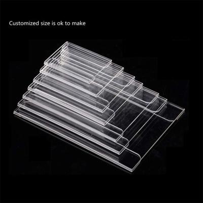 China 60x90mm Home Clear Acrylic Sign Holder Worktop Countertop Hanger Wall Mount Acrylic Label Holder Acrylic Display for sale