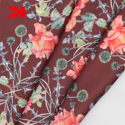 China Kahn Silk Fabric Organic High Quality Flower 85gsm Pajamas Material Custom Pure 100% Satin Fabric for sale