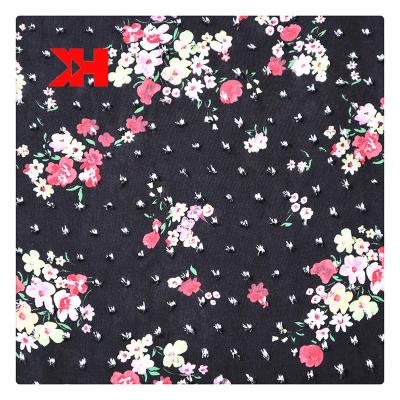 China Anti Pill Viscous Shaoxing Stock Lot Jacquard Spun Rayon Fabric For Dress for sale