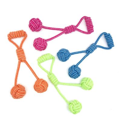 China Stocked Pet Toys Knot Cotton Rope Chew Toy Teeth Cleaning Grind Dog Toys for sale