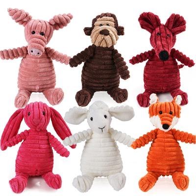 China Viable Variety of Dog Toys Corduroy Monkey Pig Pet Voice Toys for sale