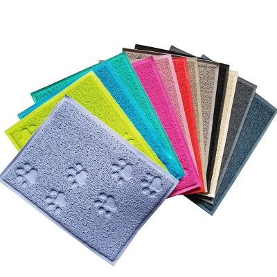 China Sustainable Pet Supplies For Dogs Paw Pattern Cat Litter Mat PVC Pet Mat for sale