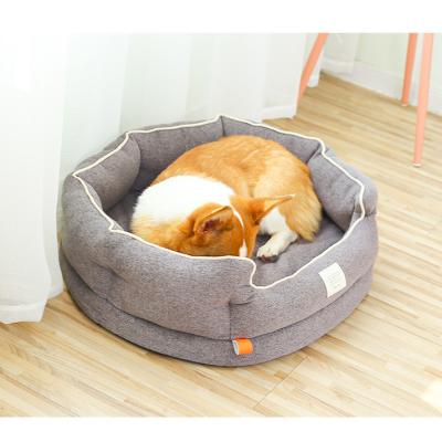 China Warm Dog Sleep Winter Travel Washable Circular Bed Circular Sponge Comfortable Pet Bed for sale