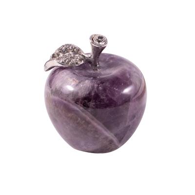 China Appreciate Natural Crystal 30mm Vivid Apple Crystal Popular And Beautiful Design Amethyst For Christmas Gifts for sale