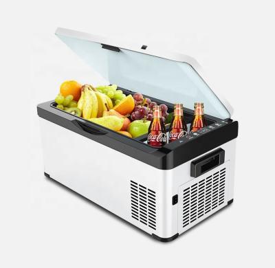 China Portable CE 12V Mini Car Fridge Freezer Electric Compressor Freezer FZS Car Cooler DC Compressor Fridge for sale