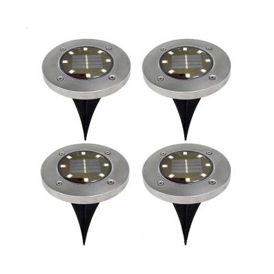 China Solar Garden 8 LED Garden Lights Outdoor Waterproof Pavement Disc Lights Solar Powered Landscape Lighting for sale