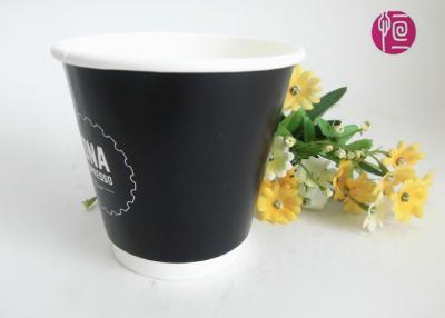 China 8oz Disposable Black Double Wall Paper Cups For Coffee To Go for sale