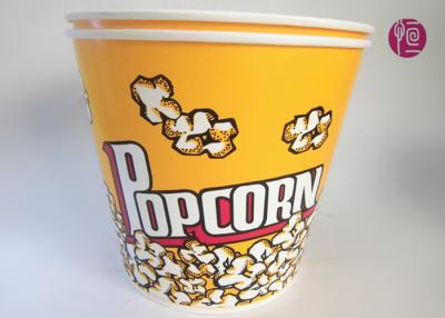 China 180oz Volume 4850ml Disposable Flexo Print Paper Popcorn Bucket With Paper Lid for sale