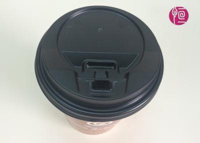 China Disposable Plastic Lids , 3.6g PS Plastic Black Coffee Cup Lids for sale