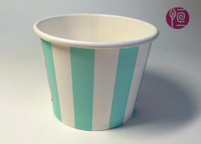 China 12oz  Strip Paper Soup Bowls Double PE Coated With Flexo Print for sale