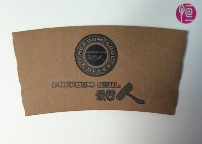 China 12oz Kraft Paper Custom Print Coffee Cup Sleeve In Ripple Wall for sale