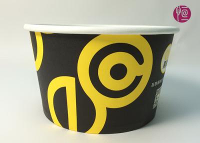 China 185mm Round Printed Paper Salad Bowls Take Away With PET Lid for sale