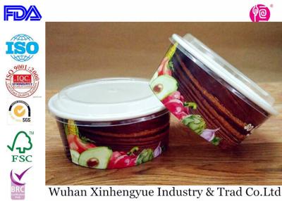 China Biodegradable Disposable Paper Food Containers With Clear Lids , No Smell for sale