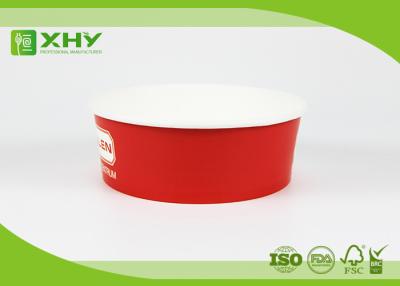 China 32oz Red Color Printed Take Away Paper Salad Containers Bowls with Clear Lids FDA Certificated for sale