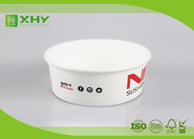 China 500ml 20oz PE Coated Food Grade Paper Salad Bowls With Plastic Cover / Single Wall for sale