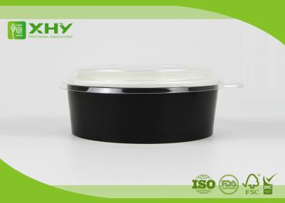 China Custom printed clear salad paper bowls / food containers with lids for sale