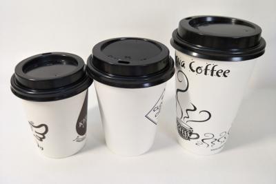 China CMYK Overprinted Matt Finish Hot coffee disposable cups with Matt Lid for sale