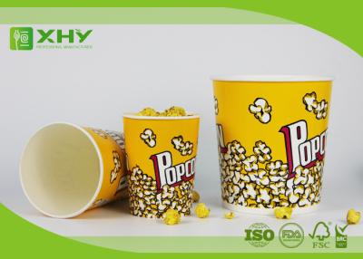 China Food Grade Paper Popcorn Buckets With Paper Lid , Top180mm 85oz Paper Cups for sale