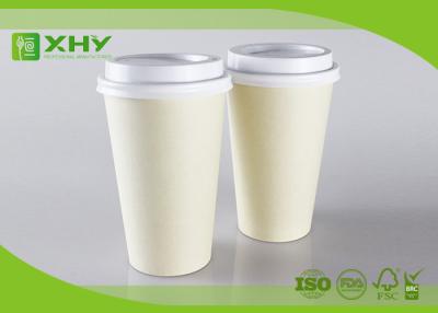 China Environmental-friendly 100% 16oz Bamboo Pulp Kraft Brown Hot Drink Paper Cups with Lids for sale