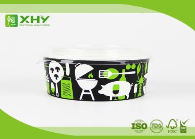 China Custom Logo Printed Disposable Salad Paper Bowls with Clear Lids for sale