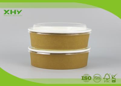 China Brown Colored Takeaway Custom Printed Paper Salad Bowls , Disposable Paper Food Containers for sale