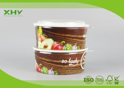 China Take Away Flexo Printed Logo 32oz Paper Salad Bowls Containers FSC Certificated for sale