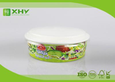 China 26oz Custom logo Printed Wide Top Shallow Height Paper Salad Bowls With Flat Lid for sale