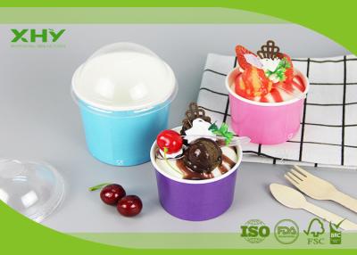 China 5oz 170ml Food Grade Solid Color Printing Disposable Ice Cream Cups with Dome Lids for sale