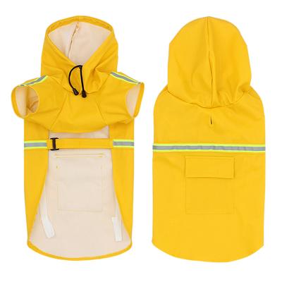 China Stocked Pets Dog Clothes Hooded Raincoats Reflective Brand Dogs Rain Coat Waterproof Jackets Outdoor Breathable Clothes For Puppies for sale