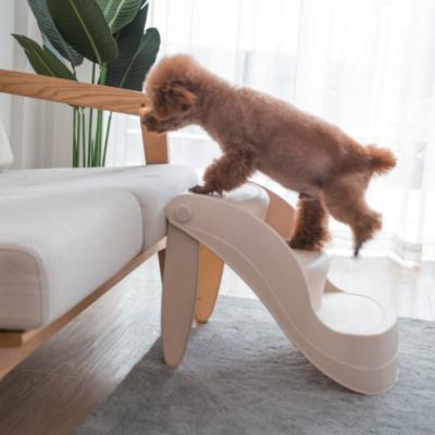 China Plastic Eco Pet Dogs Ladder Small Foldable Animal Stairs House Use Material Pet Step To Get On Bed&Sofa for sale