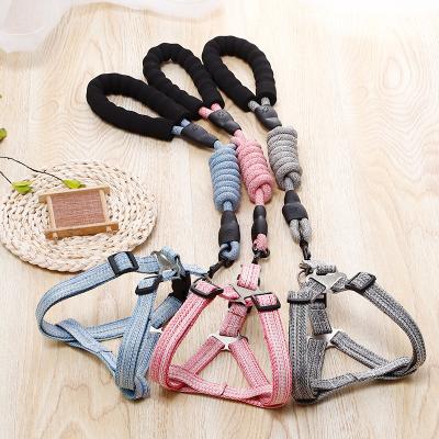 China Small Animals Dog Harness With Puppy Walking Lead Soft Breathable Pet Accessories Leash Adjustable Vest Small Pet Accessories for sale