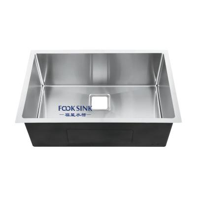 China Without Tap Rectangular Topmount 220mm Above Counter Stainless Steel Single Bowl Kitchen Sink for sale