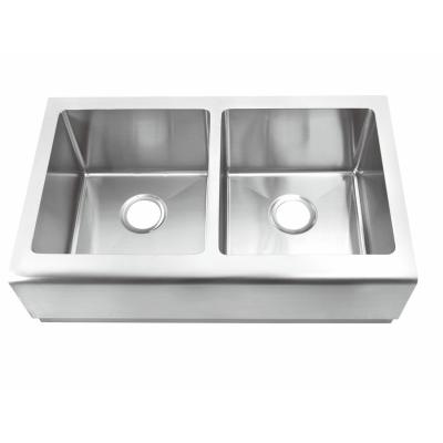 China Without Good Faucet Price Kitchen Sink With Farmhouse Apron Double Bowl Sink for sale