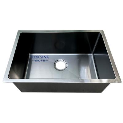 China Without Single Bowl Inset 18g Nano Black Stainless Steel PVD Black Undermount Sink for sale