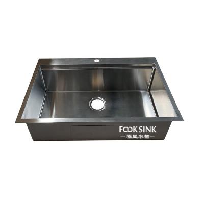 China Without Faucet 32 ​​Inch 16g / 18g Custom Hand Made Sink Single Bowl Undermount Workstation Sink for sale