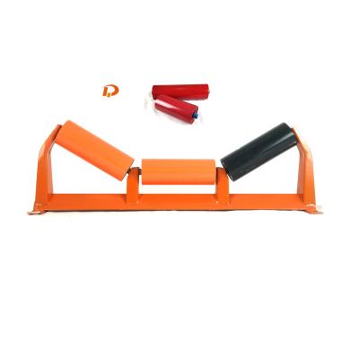 China Building material shops pinly belt conveyor roller rubber idler from factory for sale