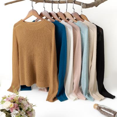 China Anti-pilling Wholesale In Stock Crewneck Long Sleeve RTS Cashmere Sweater Women SM710 for sale