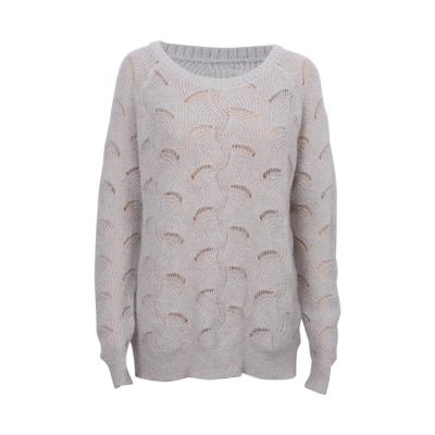 China Anti-Wrinkle Hollow Knitting Customize Plain Knitted Pullovers Sweater Women Sweater With Raglan Sleeve for sale