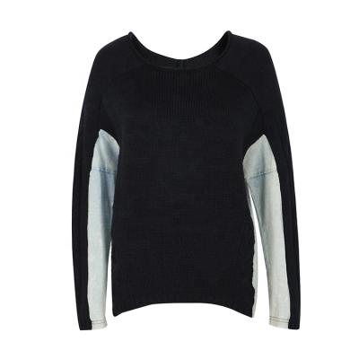 China Women's anti-pilling 7gg knitted woolen sweaters knitted denim coupling use anti-pilling merinowool sweater for sale