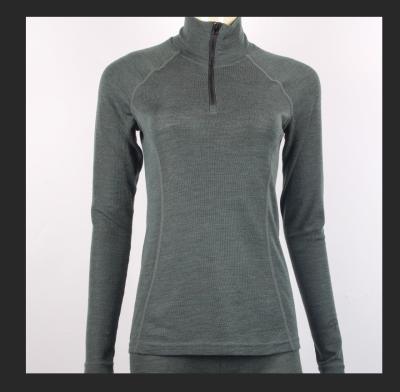 China High quality breathable recyled wool yoga ladies polyester women's wool sports tops slim fit sportswear for sale