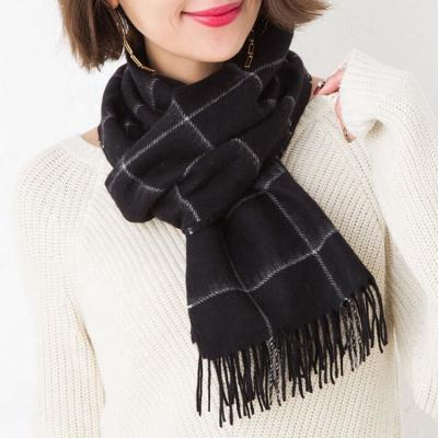 China luxury 100% cashmere fashion ladies cashmere scarf couple men's check scarves knit scarf for sale