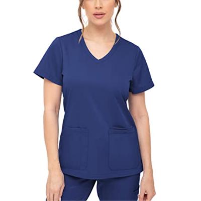 China Wholesale Custom High Quality Summer Hospital V-Neck Nurses Uniforms Nurse Scrubs Top Uniform for sale