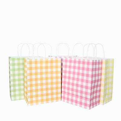 China MZ Kraft Biodegradable Paper Bags Colorful Color With Handle Gift Shopping Bag Custom Printed Color Paper Bag for sale