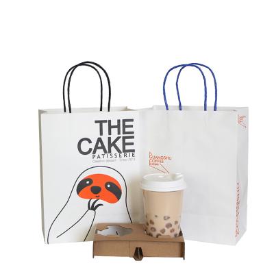 China MZ Recyclable Grocery Restaurant Takeaway Packaging Paper Bags For Food With Logo Customized Food Paper Bag for sale