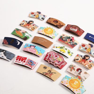 China Disposable MZ Insulated DIY Colored Hot Bubble Tea Coffee Cup Sleeves With Customized Logo Sleeve Disposable Kraft Paper Cup for sale