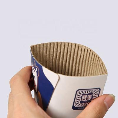 China Brown Kraft Coffee Sleeves Disposable Disposable Coffee Cup Sleeve Holder Corrugated Hot Cup Custom Coffee Cup Sleeve for sale