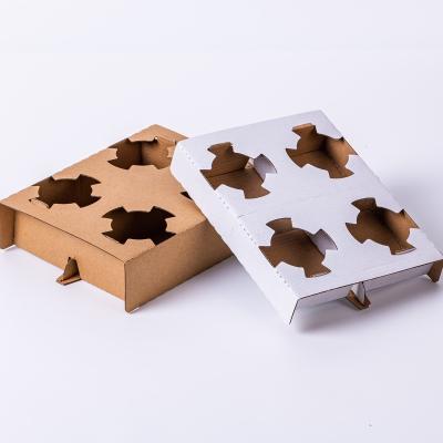 China Disposable Takeaway Carrier Recycled Tray Cardboard Paper Cup Holder 4 Hole Coffee Cup Holder From MZ Materials Coffee for sale