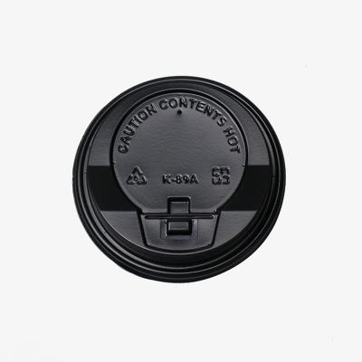 China Non Spill Disposable Plastic Cup Lids Paper Cap Coffee Cup Lid 90mm Black Universal Plastic Cup Lid Cover Takeaway for sale